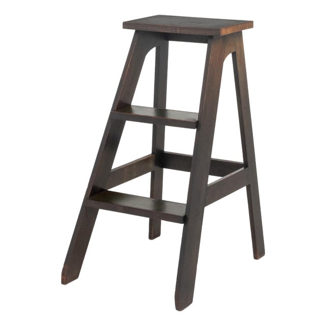 Arts and Crafts Style Library Step Ladder For Sale