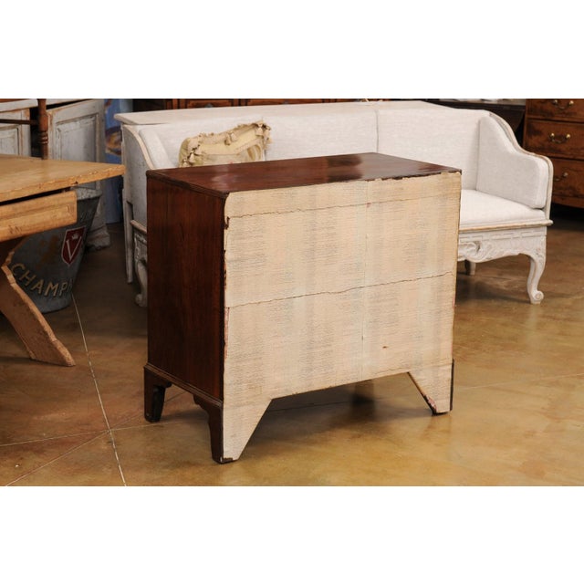 Traditional English Georgian Style Walnut Four-Drawer Chest with Sheraton Style Hardware For Sale - Image 3 of 12