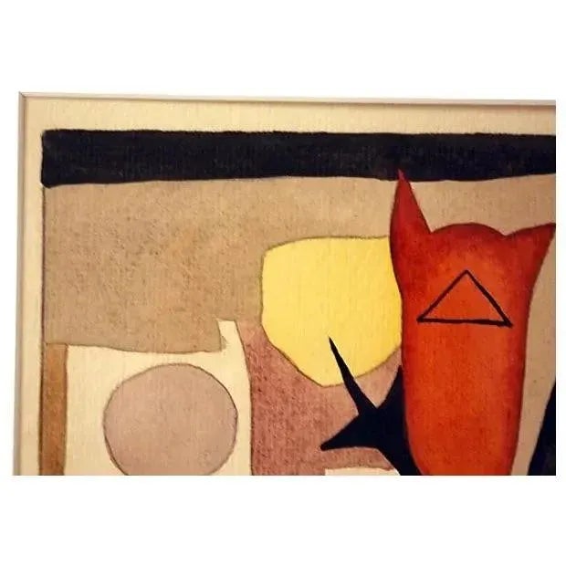 Salvador Dalí 1975 Ellwood Graham Signed Abstract Surrealist Watercolor (Listed Artist) For Sale - Image 4 of 8