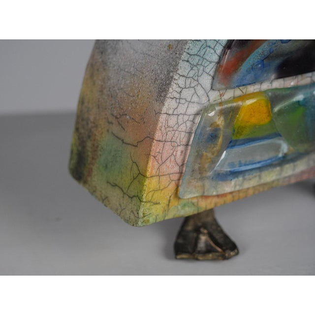 Metal Handcrafted Sculptural Ceramic Jewelry Box, Europe, 1980s For Sale - Image 7 of 12