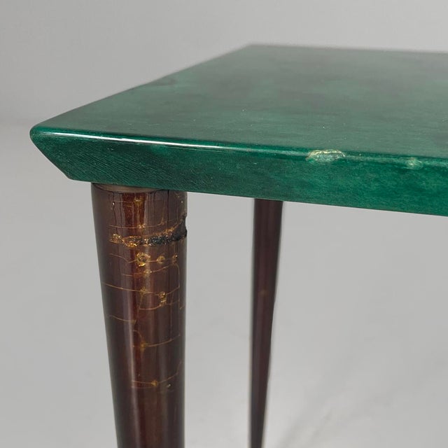 Mid-Century Modern Italian Tables in Wood and Parchment, 1960s, Set of 3 For Sale - Image 14 of 17