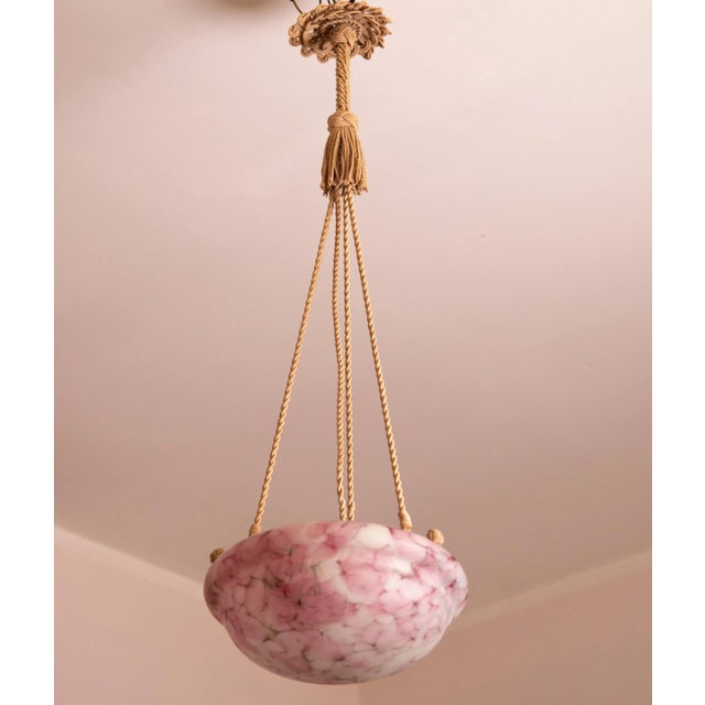1950s 1950s Pink Art Deco Chandelier For Sale - Image 5 of 12