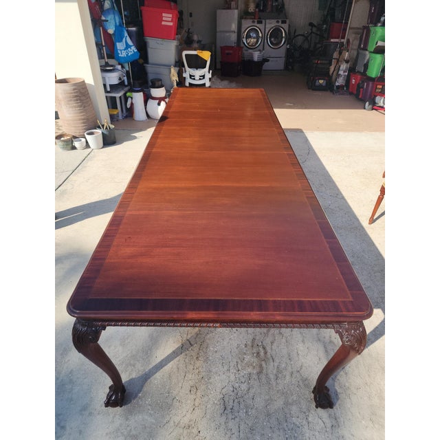 Councill Furniture 1980s Councill Mahogany Double-Pedestal Dining Table With 10 Chairs & 3 Leaves – Seats 10 For Sale - Image 4 of 12
