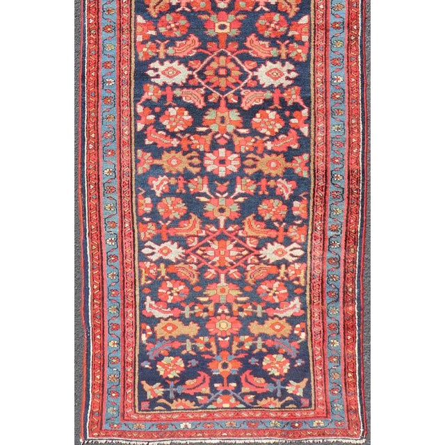 Keivan Woven Arts- Malayer antique runner from Persia with geometric and floral central field design, rug , country of...