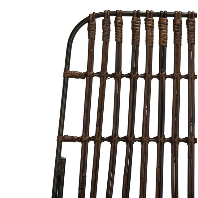 Brown Wicker Barstool in Croco Brown - a Pair For Sale - Image 8 of 10