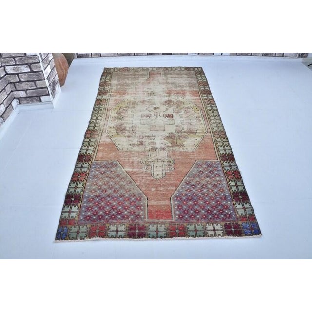 Turkish Vintage Oushak Handknotted Floral Carpet For Sale - Image 3 of 10