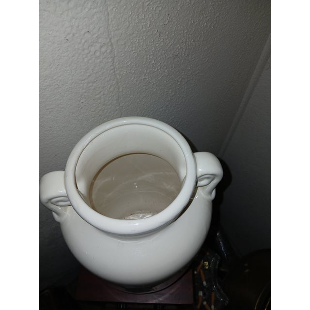 Ceramic 1990s Large Italian White Vase With Scroll-Style Handles For Sale - Image 7 of 7
