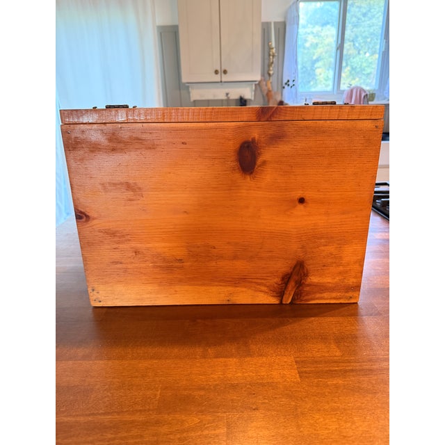 Vintage Mid-Century Large Wooden Bread Box For Sale - Image 4 of 4