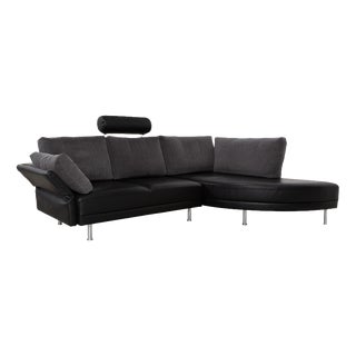 Divanetta Fabric Leather Corner Sofa from Brühl For Sale