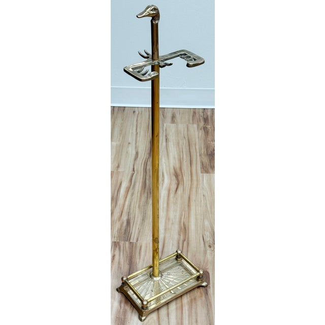 Vintage Brass Mallard Motif Fireplace Tools on Stand For Sale - Image 4 of 10