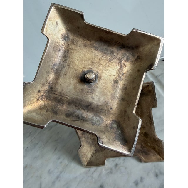 Antique Silver-Plated Candlesticks, a Pair. For Sale - Image 9 of 11