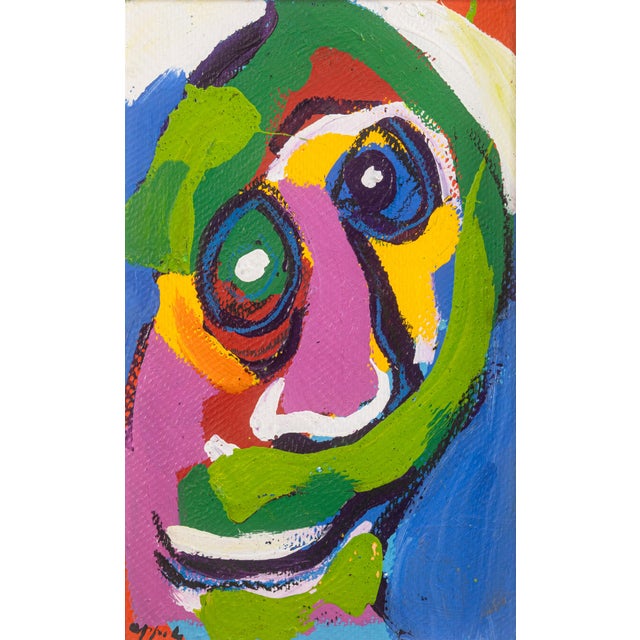 Blue Karel Appel, Tete 1968 Signed Original Acrylic on Board CoBrA Art Movement For Sale - Image 8 of 8