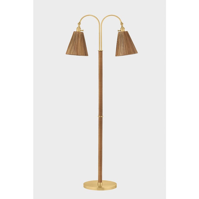 Hudson Valley Lighting Hudson Valley Lighting Ruthin 30.25 in. 2 Light Floor Lamp in Aged Brass Finish For Sale - Image 4 of 10