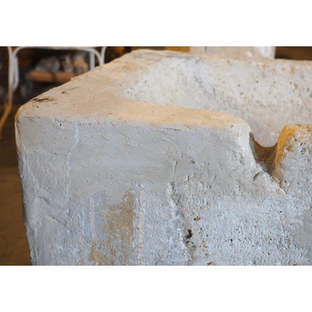 A Long Antique White Limestone Trough From Eastern France, Circa 1800 For Sale - Image 16 of 18