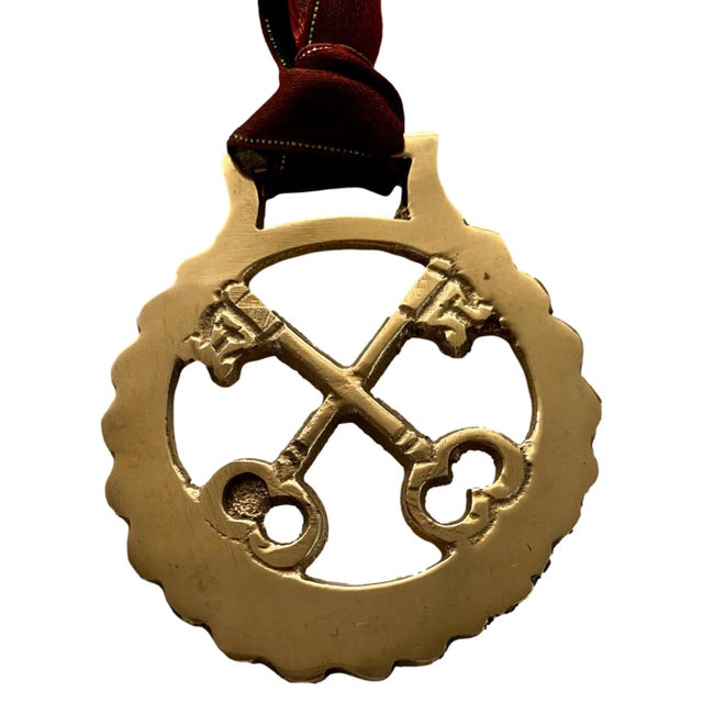 Victorian Antique English Horse Brass Ornament For Sale - Image 3 of 3