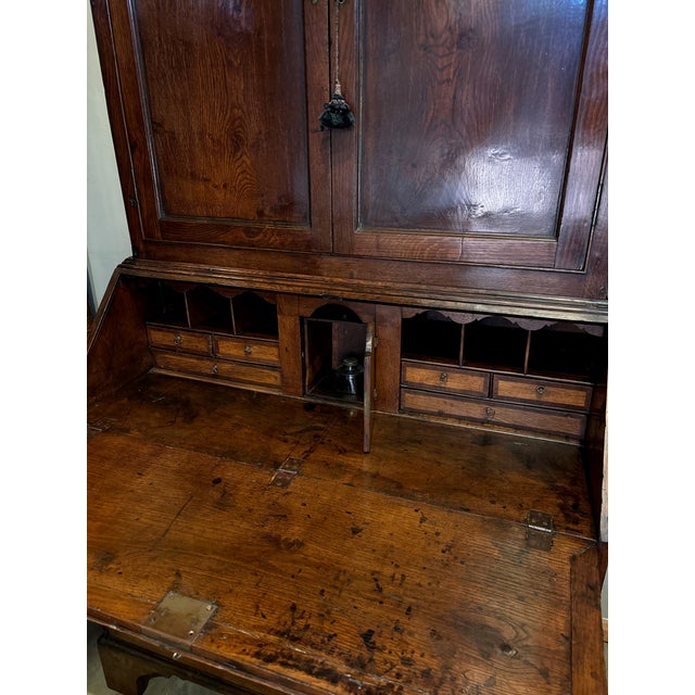 18th-Century Georgian Oak Bureau Bookcase For Sale - Image 9 of 13