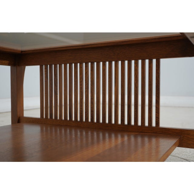 Stickley Glass Top Mission Oak Coffee Table For Sale - Image 11 of 12