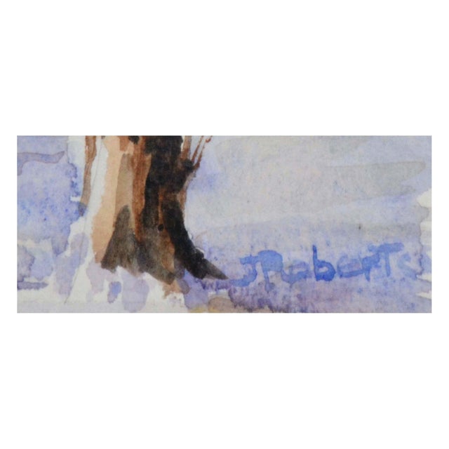 Gorgeous painterly watercolor painting of North Hagley Park in New Zealand, Spring 1997, by Jeanie Roberts (New Zealand,...