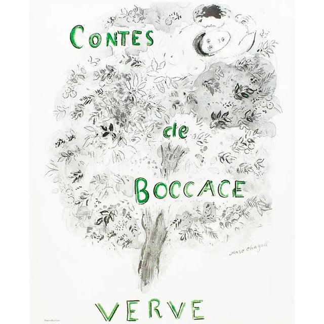Green 1987 After Marc Chagall "Contes De Boccace for Verve", Second Edition Full-Color Print For Sale - Image 8 of 9