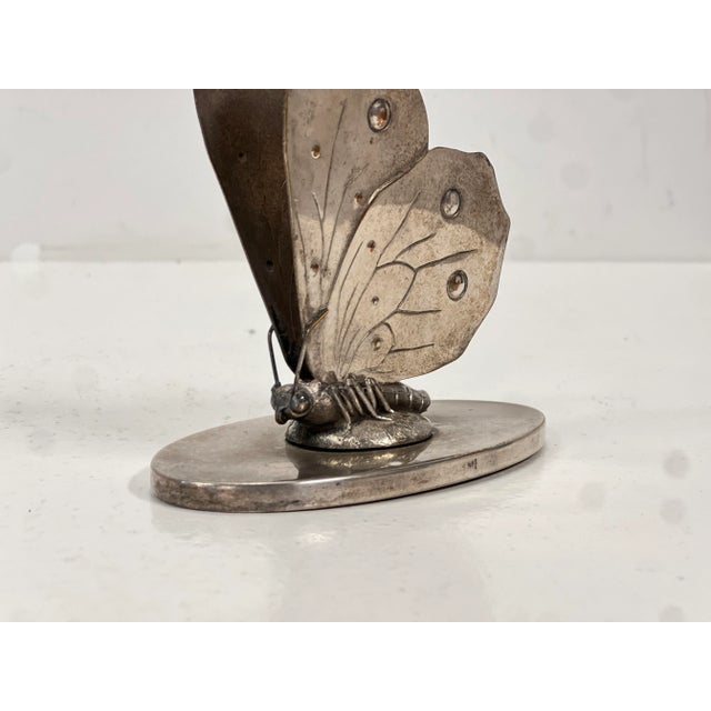 Vintage Silver-Plated Napkin Holder with Butterfly Motif, 1940s For Sale - Image 6 of 9