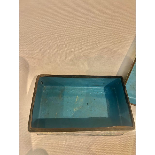 Yellow Early 20th Century Chinese Canton Enamel on Copper Figural Box With Qianlong Mark For Sale - Image 8 of 12