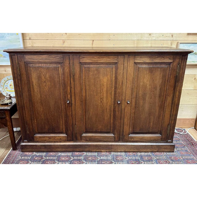 Wood 20th Century Oak Sideboard with Three Doors For Sale - Image 7 of 7