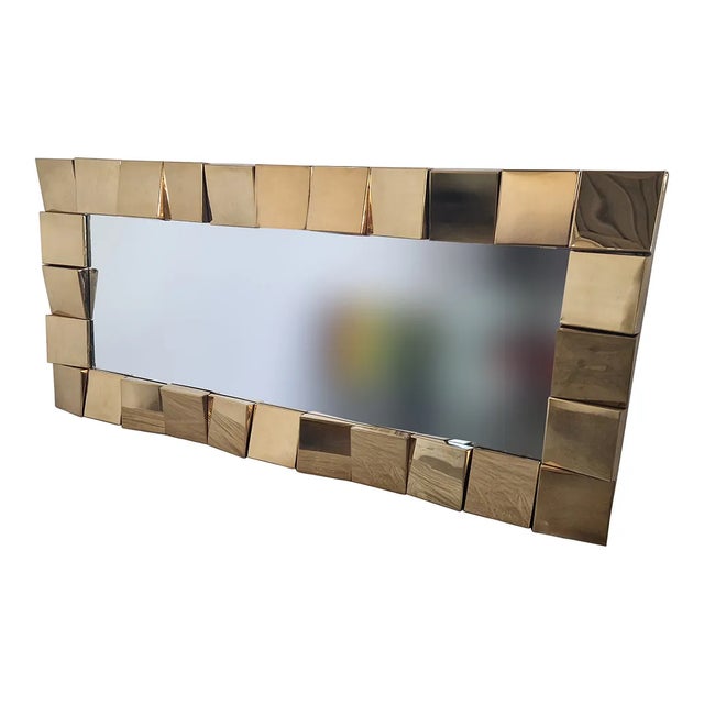 Brass Mirror, 1980s For Sale - Image 4 of 7