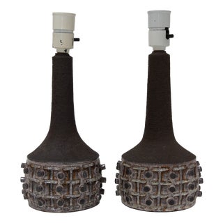 Danish Modern Ceramic Table Lamps by Jette Hellerøe for Axella, 1960s, Set of 2 For Sale