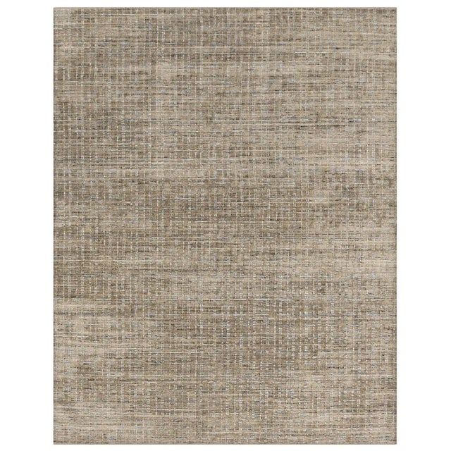 Tan Simplicity Comfort Beige Blue Contemporary Rug 9'1 X 11'11 For Sale - Image 8 of 8
