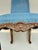 Wood Louis XV Dining Chair in Blue Upholstery For Sale - Image 7 of 11