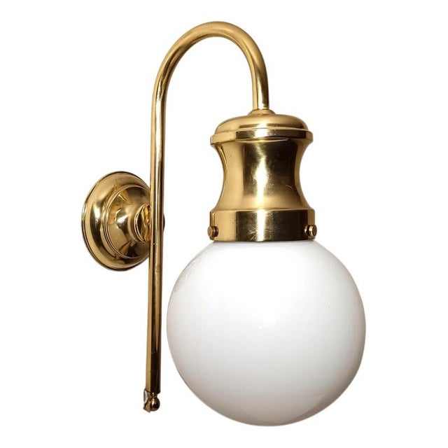 Large Sconce in Brass and Opaline, 1950s For Sale - Image 12 of 12