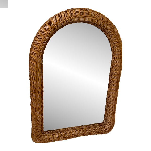 Md 20 Th C Large Woven Rattan Mirror For Sale