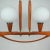 Brown Mid-Century Swedish Modern Teak and Satin Glass Chandelier, 1960s For Sale - Image 8 of 18