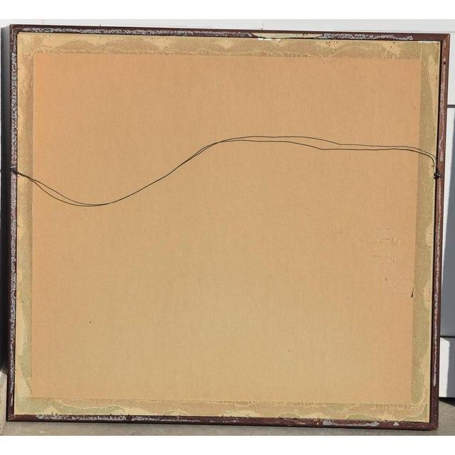 Metal Ernest August Kalnins, Japanese Composition, 1970s, Oil Painting on Board, Framed For Sale - Image 7 of 8