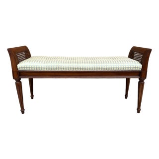 Neo Classical Bench With Caned Arms For Sale