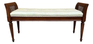 Neo Classical Bench With Caned Arms