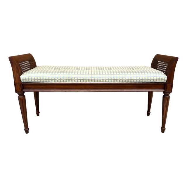 Neo Classical Bench With Caned Arms - 43" Long X 13.75" Deep - For Sale