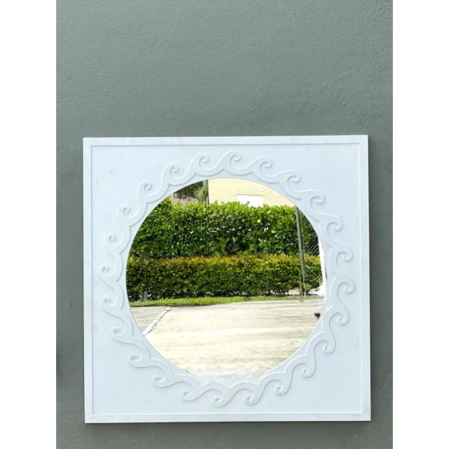 Vintage Wave Design Aluminum Mirror For Sale - Image 14 of 14