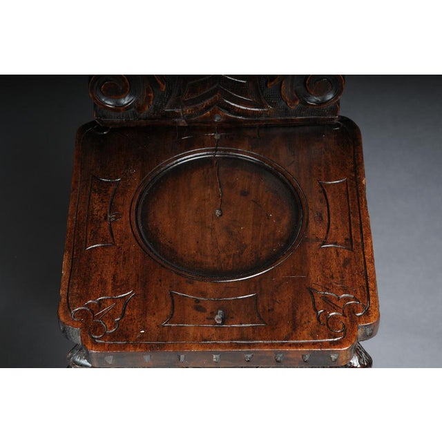 Antique Plank Chairs with Grotesque Decorations, Germany, 19th Century, Set of 2 For Sale - Image 13 of 18