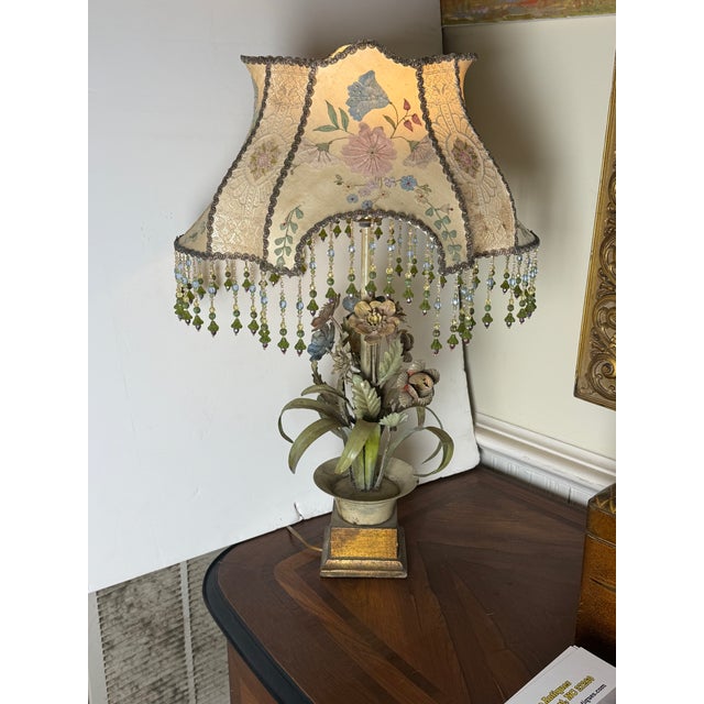 1960s Rare Italian Tole Lamp For Sale - Image 4 of 13