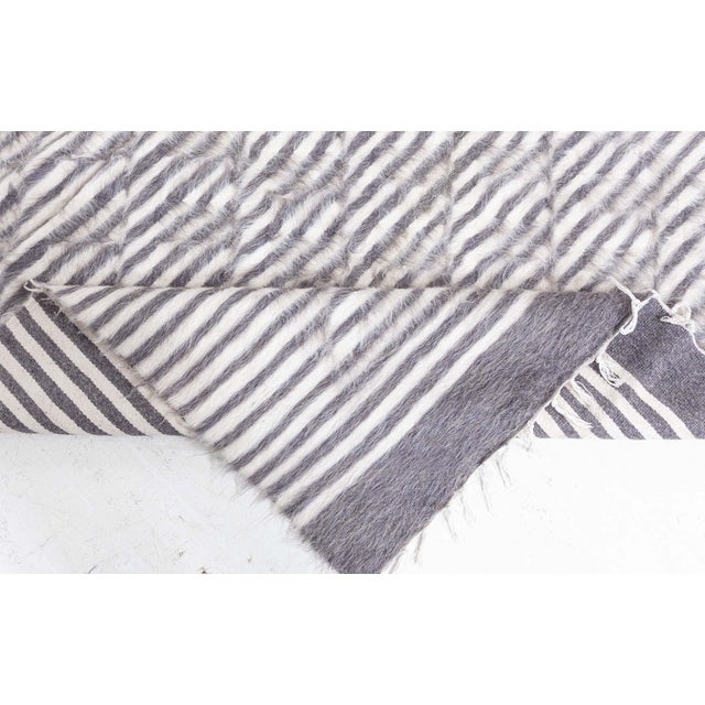Early 21st Century Modern Goat Hair Runner with Subtle Geometric Texture by Doris Leslie Blau For Sale - Image 5 of 7