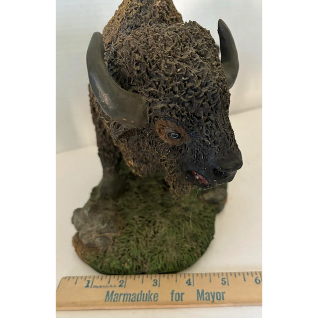 Brown Vintage Male Bison Tabletop Animal Sculpture For Sale - Image 8 of 9