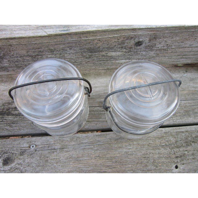 Transparent Ball Eclipse Wide Mouth Bail Jar- Lot of 2 Vintage With Lids 1930s-1960s For Sale - Image 8 of 11
