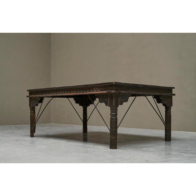 Rustic Antique Rajasthan Courtyard Door Dining Table For Sale - Image 3 of 18
