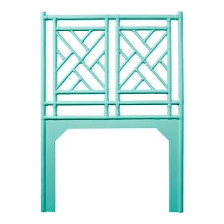Chippendale Headboard Twin - Turquoise For Sale