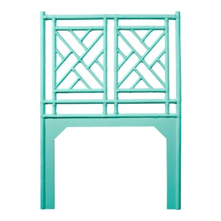 Chippendale Headboard Twin - Turquoise For Sale