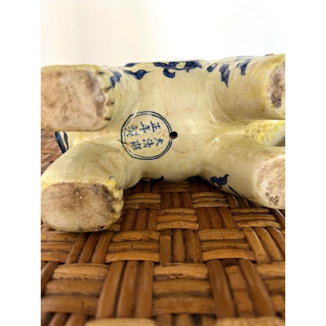 Early 20th Century Early 20th Century Chinese Export Blue and White Elephant Candle Stick Holders - a Pair For Sale - Image 5 of 13