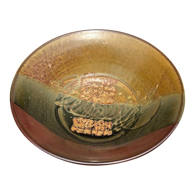 1970s Hand Made Decorative Ceramic Bowl For Sale