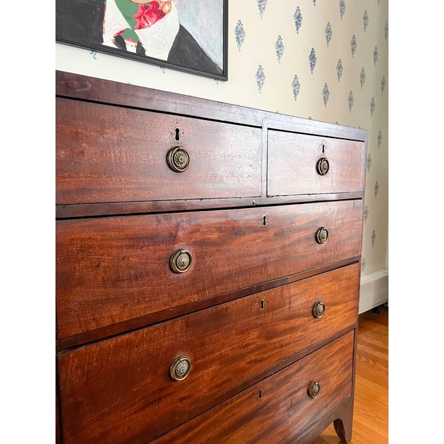 Early 1800s Antique British Neoclassical Mahogany Chest of Drawers For Sale - Image 10 of 14