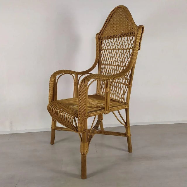 Vintage Rattan Chair For Sale - Image 3 of 18